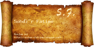 Sohár Fatime névjegykártya